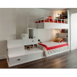 Детская двухъярусная кровать со шкафчиками