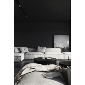 Чёрный цвет в интерьере спальни; минимализм и спокойствие