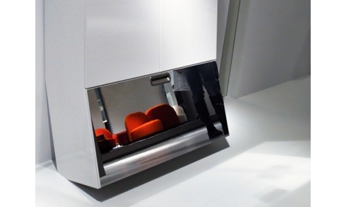 Шкаф для прихожей с отделением для обуви и наклонным зеркалом
