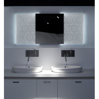 Зеркало для ванной с подсветкой и голографическими эффектами