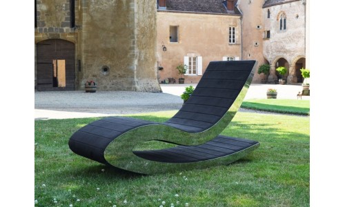 Садовое кресло-лаундж на шлифованной металлической раме