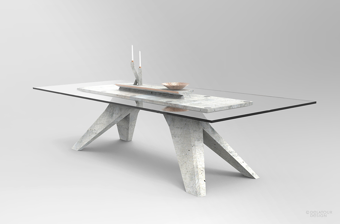 Дизайнерский стол из бетона