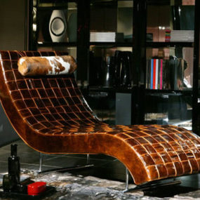 Contemporary Chaise Lounge furniture from Casa Nova – Amaka leather chaise lounge