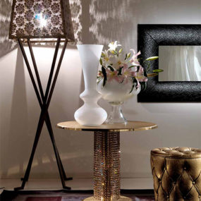 Журнальный столик в металле с кристаллами Сваровски от Fiorentino Home