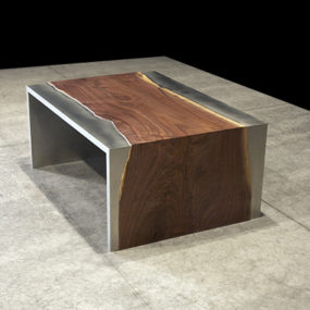 Стальной и деревянный журнальный столик от Johnhoushmand