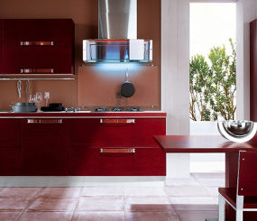 Бамбук Кухня от Veneta Cucine - Extra Avant в Red Matt Bamboo