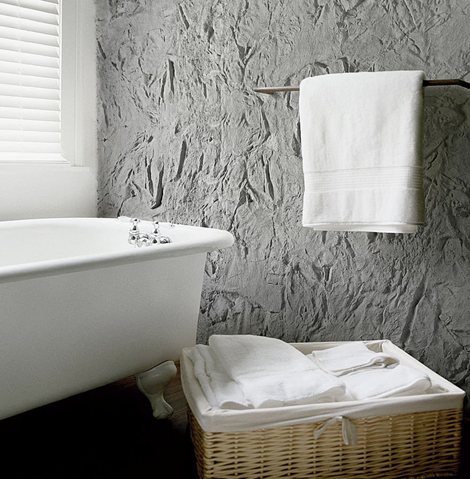 Фото ванной комнаты оформленной настенными декоративными панелями.