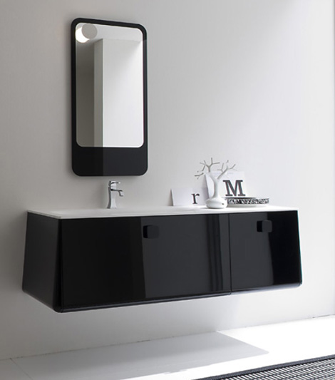 Современная итальянская мебель для ванной комнаты. Плавные формы парящие в воздухе.
