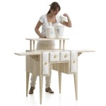 Мебель для кухни дизайн. Сочетание светлого дерева и белой керамики