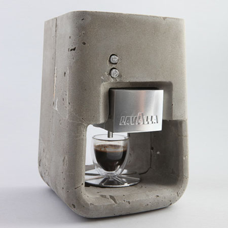 Современная кофеварка эспрессо из бетона