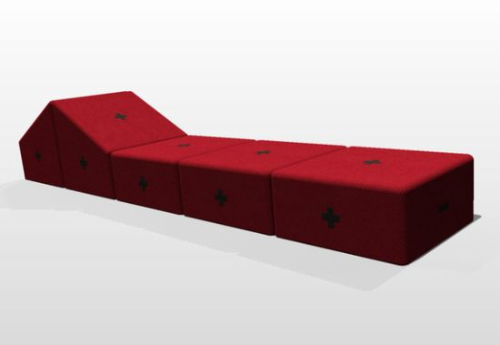 Кушетка-диван собранный из мобильных блоков