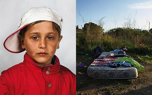 Румынский цыганский мальчик спит на матрасе под открытым небом зато в Италии