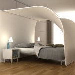 Современная кровать с балдахином в стиле хай-тек