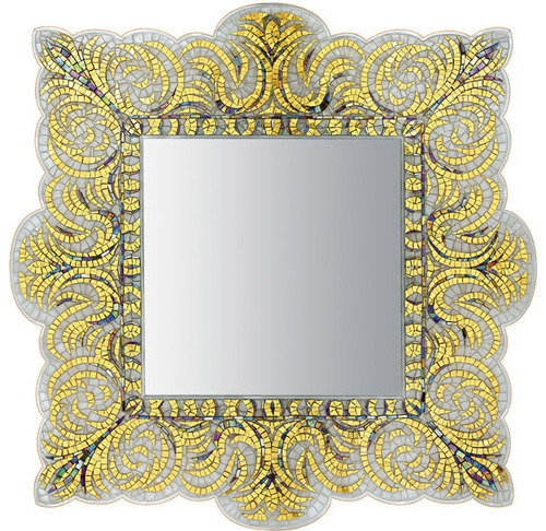 Позолоченная рама для зеркала с мозаикой 
