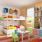 Пример использования двухъяусной кровати в интерьере детской комнаты