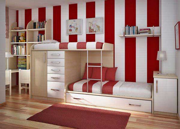 Современная детская мебель. Двухъярусная кровать со шкафом и местом для хранения