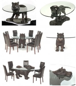 Фигурки животных из бронзы для дома как основание для столов