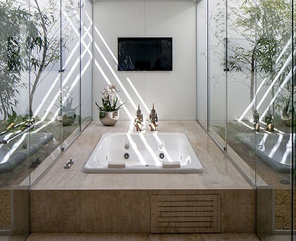 Дизайн ванной комнаты в коттедже (52 фото)