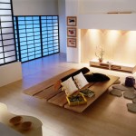 Полупрозрачные экраны в японском стиле в дизайне спальни
