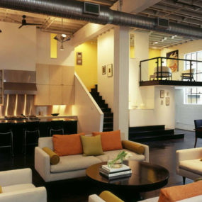 Современный дизайн лофт с Mid-Century Modern Interiors
