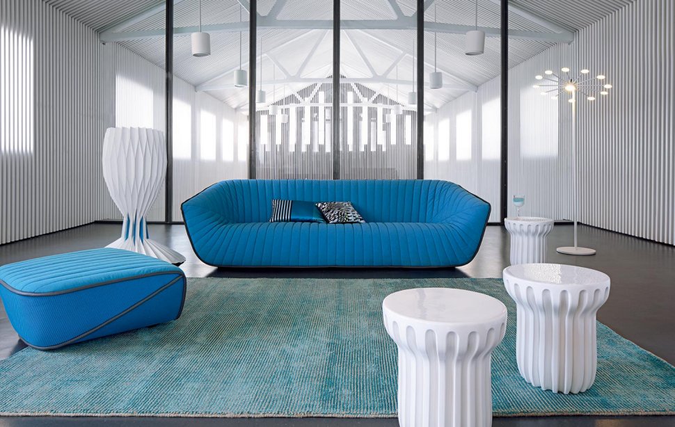 современный диван nautil от cedric ragot для roche bobois 1 Chic Blue Sofa от Roche Bobois Nautil от Cedric Ragot
