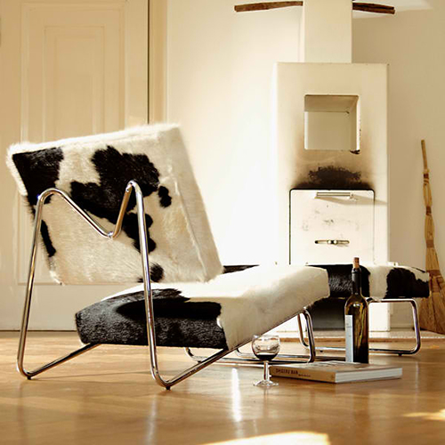 кресло для шезлонга из шезлонга herbert hirche 1 Кафедра Cowhide Lounge от Herbert Hirche