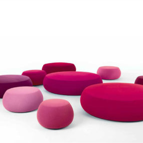 Fabric Pouf - мягкая круглая оттоманка Pix by Arper