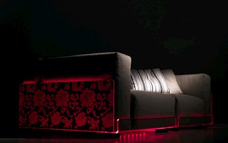 привел освещенный диван Colico 2 пальца LED подсветка диван цвета изменения Колико с пультом дистанционного управлением, чтобы соответствовать вашему настроению!