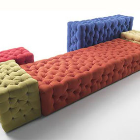 Modern Modular Sofa – button tufted La Michetta by Meritalia