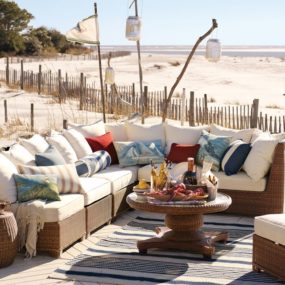 Designing Outdoor Living Room w/ Palmetto Sectional by Pottery Barn