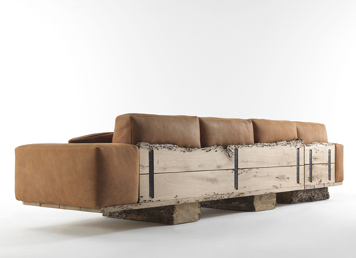 деревенский деревянный диван utah riva 1 Rustic Wood Sofa Utah by Riva